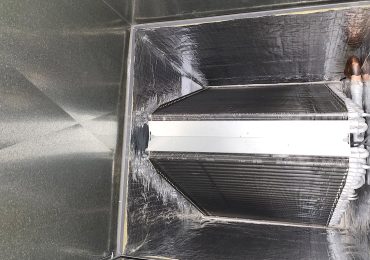 Clean HVAC coil inside a duct system in Kleinburg after professional duct cleaning services.